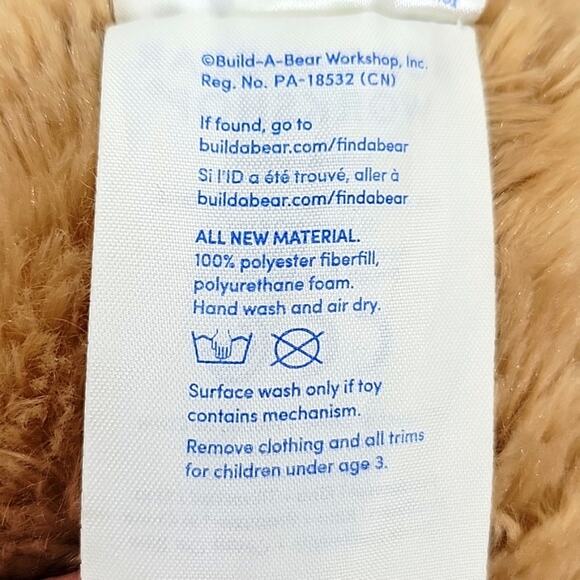 Build A Bear Happy Birthday Bear Light Brown w/Blue Paws and the B-A-B Logo - Picture 10 of 12